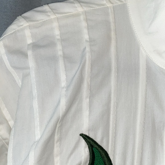 BARBOGLIO by Jan Barboglio White Cotton Oversized Shirt/Dress w/Appliqué sz 8 - Picture 9 of 11